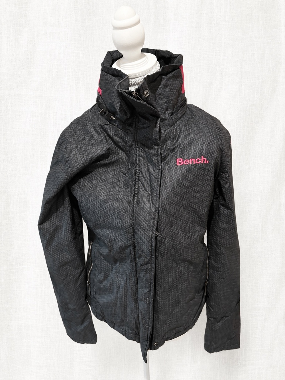 Bench Black Jacket with Pink Logo